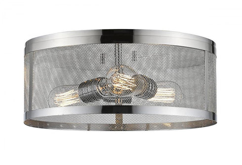 Z-Lite Meshsmith 3 Light Flush Mount in Brushed Nickel Finish Model: 331F14-BN