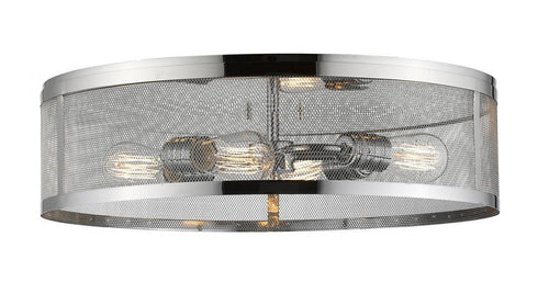 Z-Lite Meshsmith 4 Light Flush Mount in Brushed Nickel Finish Model: 331F21-BN