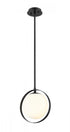 Z-Lite Midnetic 1 Light Pendant in Matte Black Finish Model: 730MP-MB