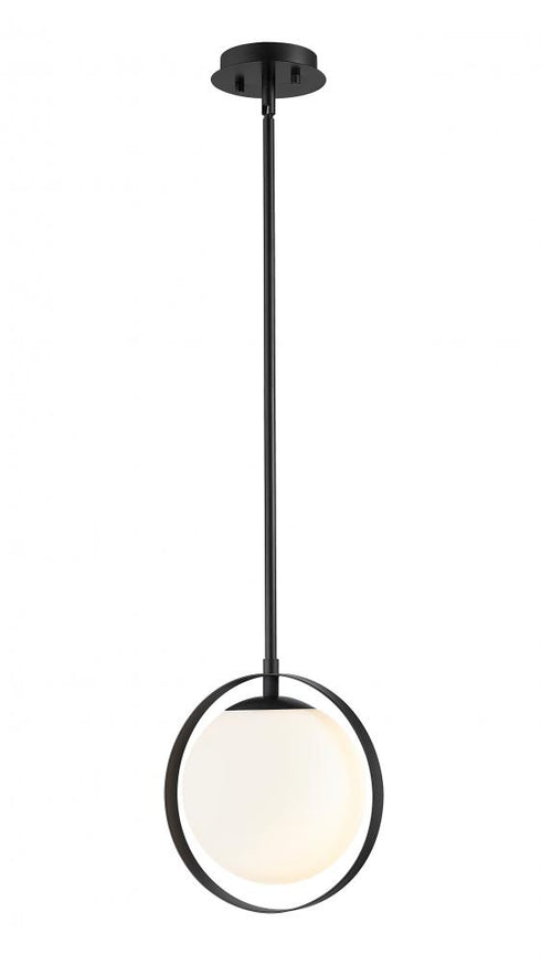 Z-Lite Midnetic 1 Light Pendant in Matte Black Finish Model: 730MP-MB