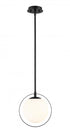 Z-Lite Midnetic 1 Light Pendant in Matte Black Finish Model: 730MP-MB
