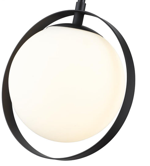 Z-Lite Midnetic 1 Light Pendant in Matte Black Finish Model: 730MP-MB