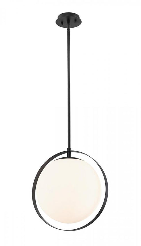 Z-Lite Midnetic 1 Light Pendant in Matte Black Finish Model: 730P12-MB