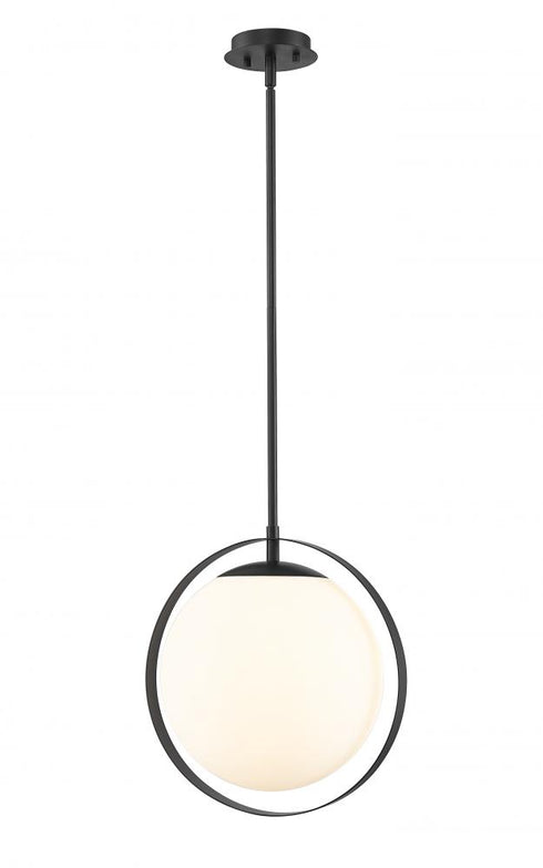 Z-Lite Midnetic 1 Light Pendant in Matte Black Finish Model: 730P12-MB