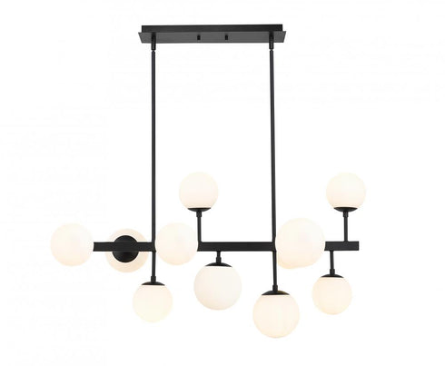 Z-Lite Midnetic 11 Light Linear Chandelier in Matte Black Finish Model: 730-11L-MB