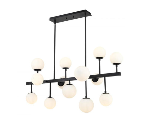 Z-Lite Midnetic 13 Light Linear Chandelier in Matte Black Finish Model: 730-13L-MB
