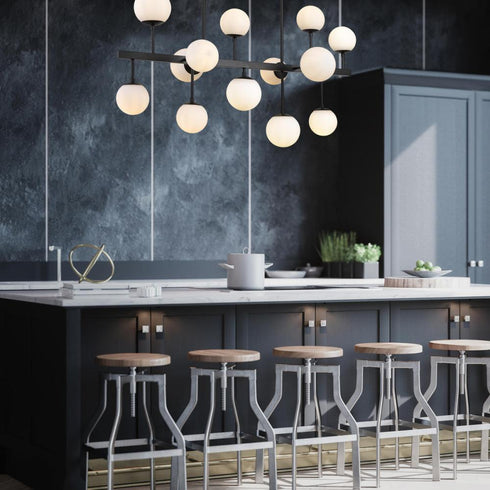 Z-Lite Midnetic 13 Light Linear Chandelier in Matte Black Finish Model: 730-13L-MB