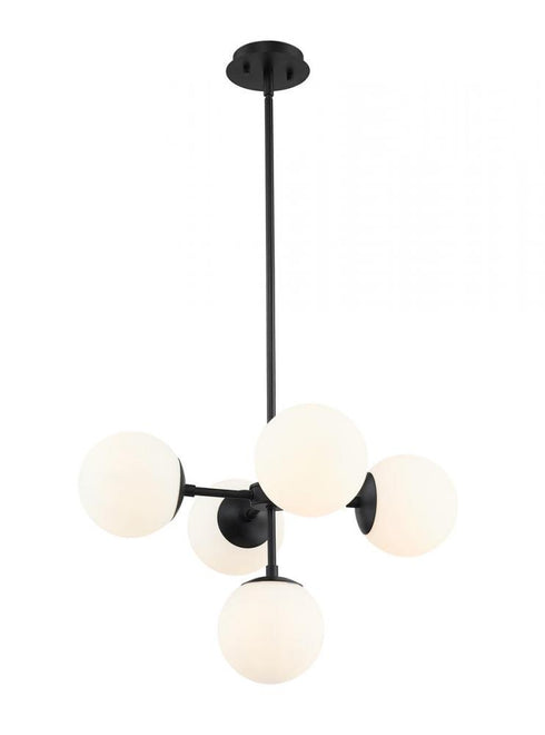 Z-Lite Midnetic 5 Light Pendant in Matte Black Finish Model: 730-5MB