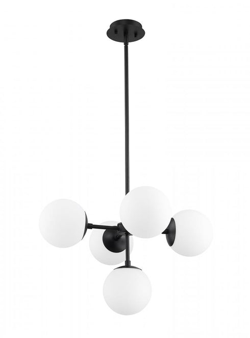 Z-Lite Midnetic 5 Light Pendant in Matte Black Finish Model: 730-5MB