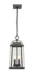 Z-Lite Millworks 2 Light Outdoor Chain Mount Ceiling Fixture in Black Finish Model: 574CHM-BK