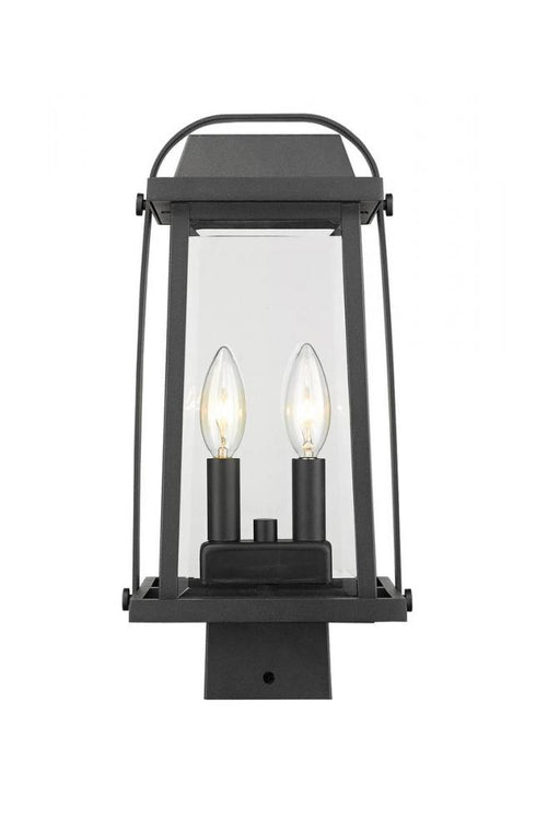 Z-Lite Millworks 2 Light Outdoor Post Mount Fixture in Black Finish Model: 574PHMS-BK
