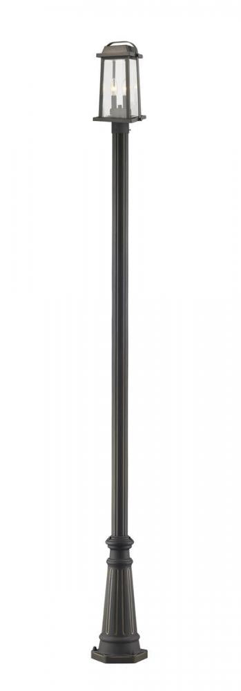 Z-Lite Millworks 2 Light Outdoor Post Mounted Fixture in Black Finish Model: 574PHMR-519P-BK