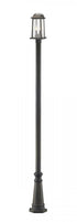 Z-Lite Millworks 2 Light Outdoor Post Mounted Fixture in Black Finish Model: 574PHMR-519P-BK