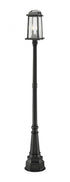 Z-Lite Millworks 2 Light Outdoor Post Mounted Fixture in Black Finish Model: 574PHMR-564P-BK