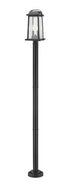 Z-Lite Millworks 2 Light Outdoor Post Mounted Fixture in Black Finish Model: 574PHMR-567P-BK