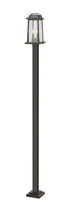 Z-Lite Millworks 2 Light Outdoor Post Mounted Fixture in Black Finish Model: 574PHMS-536P-BK