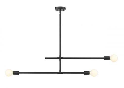 Z-Lite Modernist 3 Light Chandelier in Matte Black Finish Model: 731-3MB