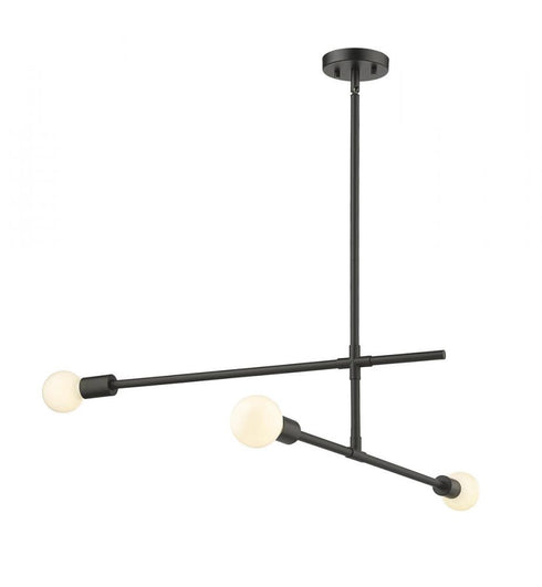 Z-Lite Modernist 3 Light Chandelier in Matte Black Finish Model: 731-3MB