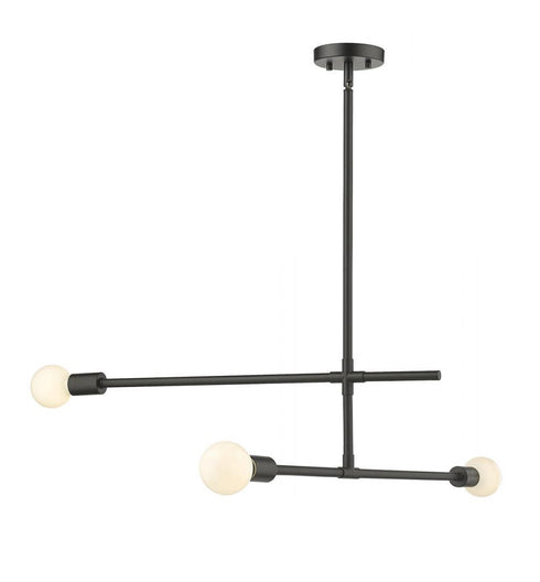 Z-Lite Modernist 3 Light Chandelier in Matte Black Finish Model: 731-3MB