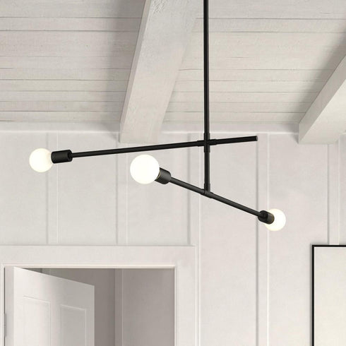 Z-Lite Modernist 3 Light Chandelier in Matte Black Finish Model: 731-3MB