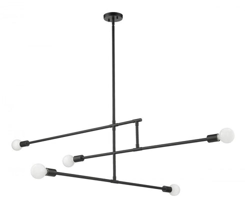 Z-Lite Modernist 5 Light Chandelier in Matte Black Finish Model: 731-5MB