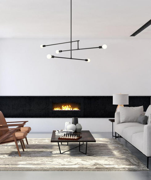 Z-Lite Modernist 5 Light Chandelier in Matte Black Finish Model: 731-5MB