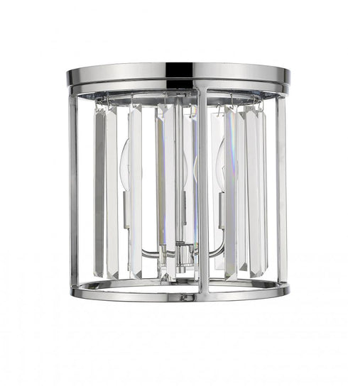 Z-Lite Monarch 3 Light Flush Mount in Chrome Finish Model: 439F12-CH