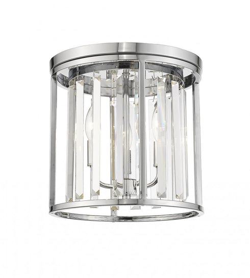 Z-Lite Monarch 3 Light Flush Mount in Chrome Finish Model: 439F12-CH