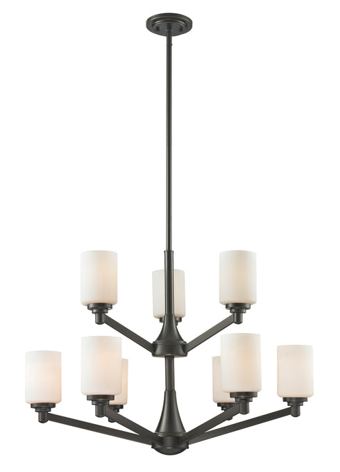 Z-Lite Montego 9 Light Chandelier in Brushed Nickel Finish Model: 410-9