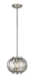 Z-Lite Moundou 1 Light Pendant in Brushed Nickel Finish Model: 438-8BN