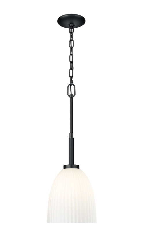Z-Lite Naya 1 Light Pendant in Matte Black Finish Model: 7518P8-MB