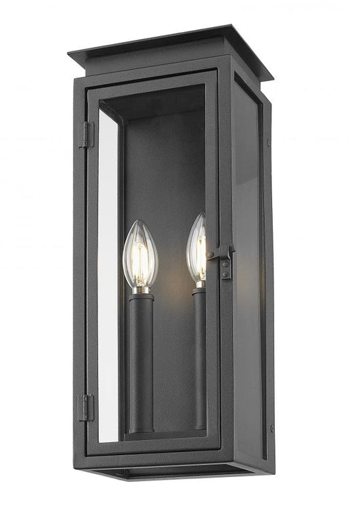 Z-Lite Nova 2 Light Outdoor Wall Light in Black Finish Model: 5018S-BK
