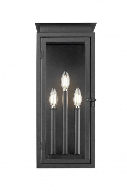 Z-Lite Nova 3 Light Outdoor Wall Light in Black Finish Model: 5018M-BK