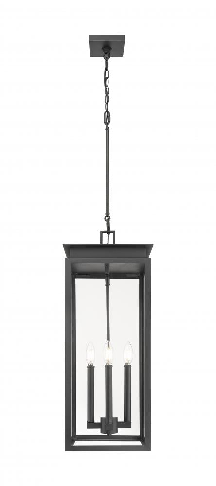 Z-Lite Nova 4 Light Outdoor Chain Mount Ceiling Fixture in Black Finish Model: 5018CHB-BK