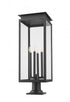 Z-Lite Nova 4 Light Outdoor Pier Mounted Fixture in Black Finish Model: 5018PHBR-533PM-BK
