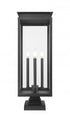 Z-Lite Nova 4 Light Outdoor Pier Mounted Fixture in Black Finish Model: 5018PHBS-SQPM-BK