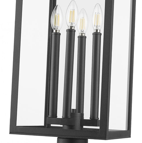 Z-Lite Nova 4 Light Outdoor Post Mount Fixture in Black Finish Model: 5018PHBR-BK