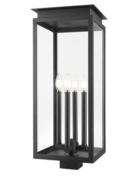 Z-Lite Nova 4 Light Outdoor Post Mount Fixture in Black Finish Model: 5018PHBS-BK