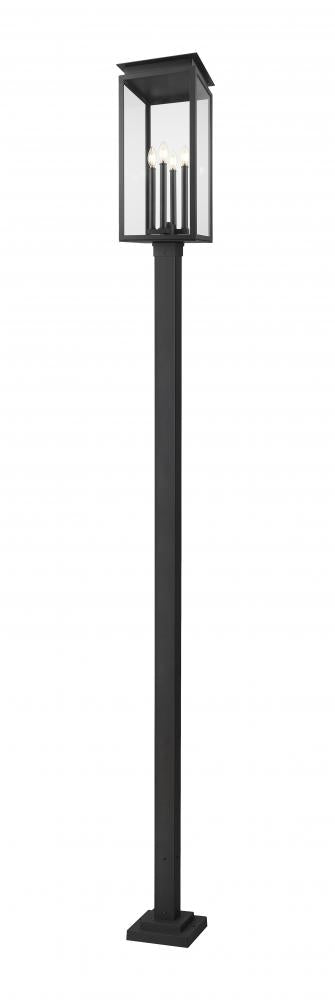 Z-Lite Nova 4 Light Outdoor Post Mounted Fixture in Black Finish Model: 5018PHBS-536P-BK
