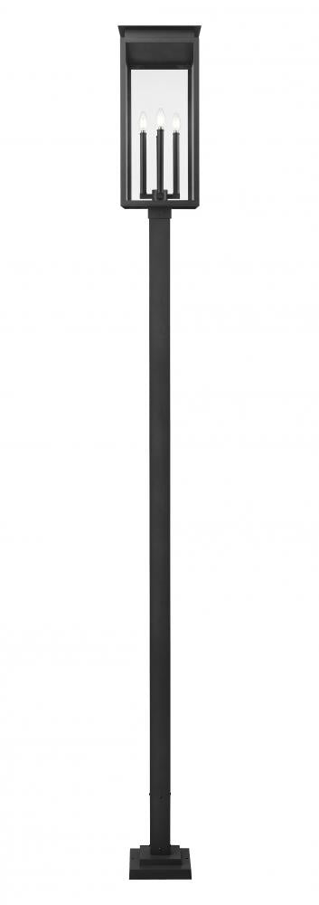 Z-Lite Nova 4 Light Outdoor Post Mounted Fixture in Black Finish Model: 5018PHBS-536P-BK