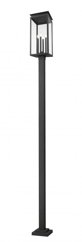 Z-Lite Nova 4 Light Outdoor Post Mounted Fixture in Black Finish Model: 5018PHBS-536P-BK