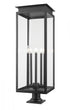 Z-Lite Nova 5 Light Outdoor Pier Mounted Fixture in Black Finish Model: 5018PHXLR-533PM-BK