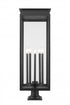 Z-Lite Nova 5 Light Outdoor Pier Mounted Fixture in Black Finish Model: 5018PHXLR-533PM-BK