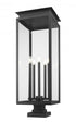 Z-Lite Nova 5 Light Outdoor Pier Mounted Fixture in Black Finish Model: 5018PHXLS-SQPM-BK
