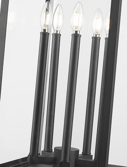Z-Lite Nova 5 Light Outdoor Post Mount Fixture in Black Finish Model: 5018PHXLR-BK