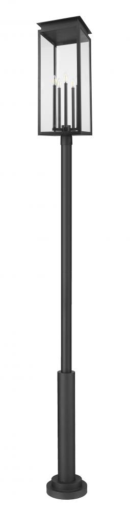Z-Lite Nova 5 Light Outdoor Post Mounted Fixture in Black Finish Model: 5018PHXLR-5010P-BK