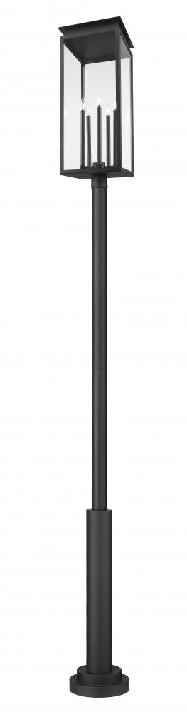 Z-Lite Nova 5 Light Outdoor Post Mounted Fixture in Black Finish Model: 5018PHXLR-5010P-BK