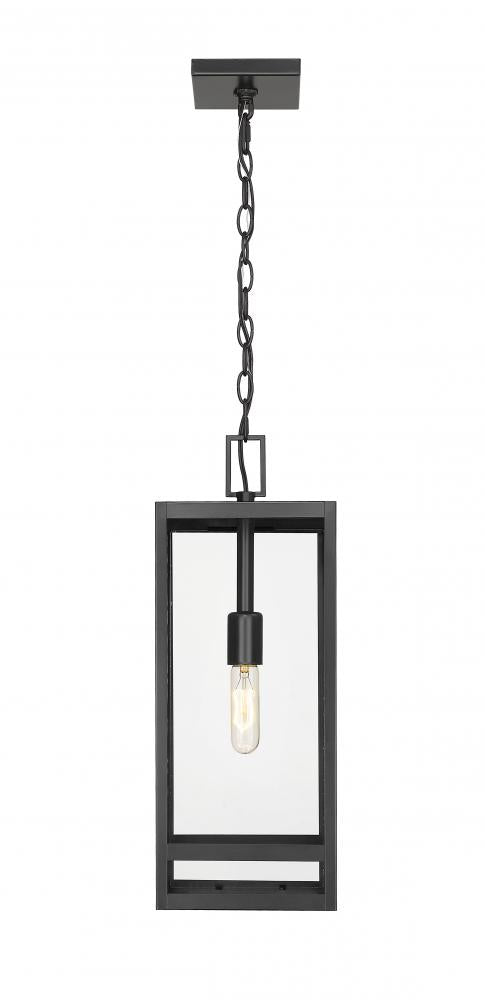 Z-Lite Nuri 1 Light Outdoor Chain Mount Ceiling Fixture in Black Finish Model: 596CHB-BK