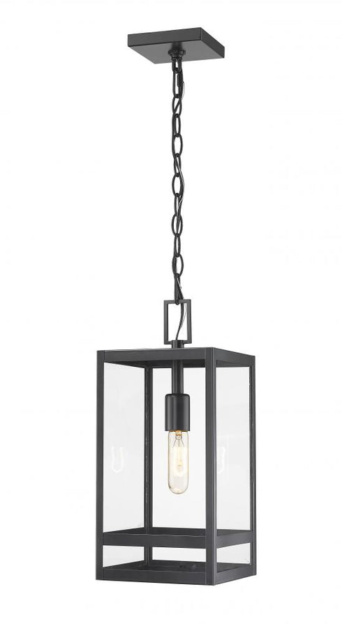 Z-Lite Nuri 1 Light Outdoor Chain Mount Ceiling Fixture in Black Finish Model: 596CHM-BK