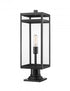 Z-Lite Nuri 1 Light Outdoor Pier Mounted Fixture in Black Finish Model: 596PHBR-533PM-BK